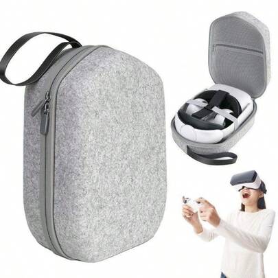 1pc Sturdy Glasses Case, Protective Storage Pouch For Quest 3 VR Headset