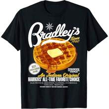 Stranger ThingsZ SeasonZ 5 Bradley's Best Frozen Waffles T-Shirt Baggy T Shirts Baggy Top Cotton T Shirt Women T Shirt Women  Women Y2k Spring Clothes Women Cotton Women Tops - màu đen - Xem 1