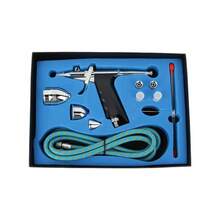 Bộ dụng cụ phun sơn chuyên nghiệp 116AK với vòi phun 0.2mm/0.3mm/0.5mm và ống dẫn khí không mùi dài 1.8m, thích hợp cho trang trí bánh, nghệ thuật vẽ móng, hình xăm tạm thời, vẽ mô hình, tự làm giày - Thiết kế điều khiển chính xác và dễ dàng vệ sinh - Bạc - Xem 6