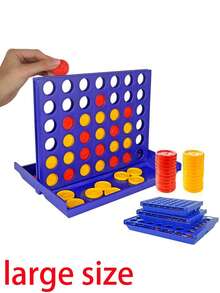 1个3D便携式可折叠四子棋棋盘游戏，经典派对象棋家庭棋盘游戏，桌面游戏，多人游戏，适合团体娱乐，可作为礼物，派对活动 - 彩色 - 查看 13