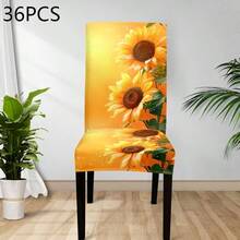 White Background Lemon Pattern Decoration Kit, Set Of 1 Piece/2 Pieces/4 Pieces/6 Pieces/8 Pieces/36 Pieces, High Elasticity All Inclusive Washable Soft Protective Cover, Using 2D Flat Printing Technology, Easy To Install And Clean. Suitable For Indoor Decoration, Outdoor Dining, Gathering Occasions, Restaurants, Parties, And Hotels As Decorative Chair Covers, And Can Also Be Given As Gifts. - Multicolor - View 22