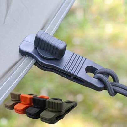 10pcs Adjustable Tent Clips, Outdoor Windproof Fasteners, Mountaineering Hook Combination, Awning Reinforcement Windproof Gadgets, Essential Camping Accessories