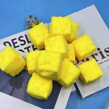 New Cheese Cube Squeeze Toy, Creative Decompression Squishy Cheese Cube Toy, Relax Your Mind, Holiday/Birthday Gift - Multicolor - View 3