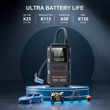 7-In-1 Portable Jump Starter With Air Compressor, 150 PSI Air Pump For Car Tires, 5000A Peak Jump Starter For Car , LCD Display, LED Flashlight And Emergency Light, QC3.0 Fast Charging Portable Power Bank - 黑色 - 查看 2