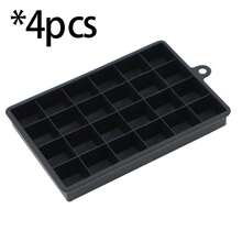 1pc Silicone Ice Mold, Minimalist Plain Multi-grid Ice Cube Mold For Home - Black - View 6