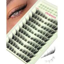 Wipy Lah Cluter Piky Eyelah Cluter 10-18mm Eyelah Extenion Fox Eye Eyelah Right Left Indidual Lahe Cat Eye Lahe Thin Oft Lah Extenion Of Lah Cluter - 黑色 - 查看 7
