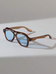 1pc Women's Leopard Print Double-Bridge Fashion Glasses, Suitable For Vacation Outfits, Beach, Music Festivals, Casual Outings, Summer Accessories, Holidays, Family Trips, Street Style, Sports, Parties, Outdoor Activities, Summer Beach Vacations, Outdoor Travels - Multicolor - View 12