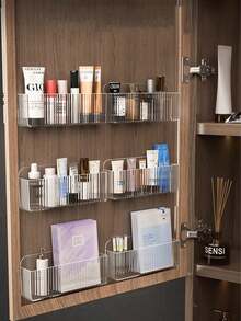 No-Tool Strong Adhesive Transparent Acrylic Floating Wall Mounted Shelves, Suitable For Kitchen, Bathroom, Office, Bedroom, Etc., Invisible Wall Storage Rack - Multicolor - View 3
