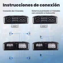 Amplificador de Audio para Auto 4 Canales 1000W, Potencia Máxima, Clase AB, Owsound MX50.4F para Carro, Color Negro - Negro1 - Ver 8