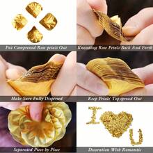 3000pcs Gold Artificial Rose Petals, Handmade Romantic Flowers For Wedding, Party, Room Decor, Home Decoration, Birthday, Valentine's Day Gift, Practical And Decorative - Gold - View 3