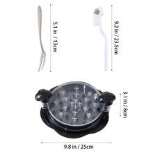 LIVINGANDHOME Manual Rotating Kitchen Chicken Shredder - Black + Transparent - View 9