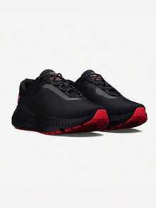 Under Armour Women's Sneakers, Shock-Absorbing, Wear-Resistant, Lightweight, Breathable Running Shoes For Fitness Training - Black/Red - View 5