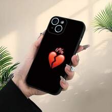 Funda para teléfono: Diseño minimalista con corazón rojo aplastado, 0% de patrones, moderna y protectora, con características a prueba de golpes y resistente a caídas.Diseño unisex adecuado para iPhone 17/16/15/14/13/12/11/8/16 Pro Max Plus 17AIR Mini XS XR. - color - Ver 9