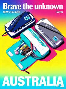 1 hộp đựng bút hai lớp dung tích lớn, túi đựng văn phòng phẩm cao cấp bằng polyester cotton, túi đựng bút thẩm mỹ dành cho thanh thiếu niên với họa tiết 'NEW ZEALAND', ngăn đựng bút có khóa kéo dành cho học sinh tiểu học và trung học, quà tặng tựu trường, hộp đựng đồ dùng học tập dễ thương. - 1 mặt hàng - Xem 2