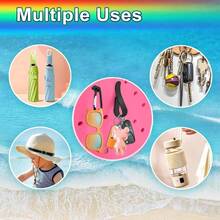 Oudizz 6Pcs Key Holder Insert Hooks Accessories Beach Bag, Carabiner Keychain Charm All Size Bogg Bags - Blowing Pink - View 6