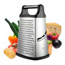 4-Sided Stainless Steel Vegetable Grater, Multi-Function Kitchen Slicer Tool For Potato, Fruit And Vegetable Cutting - Silver - View 6