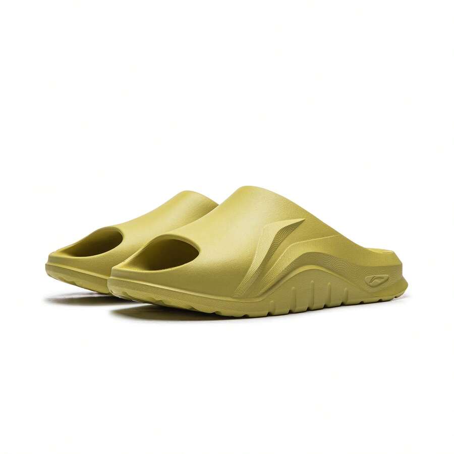 LI-NING Keyboard Slides, Unisex Streamlined Height-Increasing Sandals, Non-Slip Streetwear Sport Slippers AGAW007 - 豌豆黃 - 查看 1