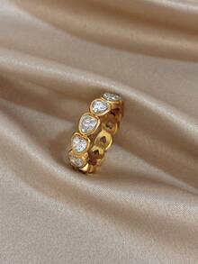 Nhẫn hình trái tim mạ vàng 18K đính đá Cubic Zirconia, nhẫn nữ, nhẫn hình trái tim, nhẫn mạ vàng, thích hợp đeo hàng ngày, hẹn hò, ngày lễ, tiệc tốt nghiệp, quà tặng Ngày của Mẹ, mùa nghỉ mát, trang sức đi biển, trang sức mùa hè, trang sức phong cách Bohemian, quà tặng Ngày Valentine. - Nhiều màu - Xem 7