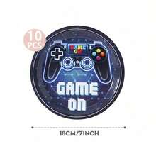 96pcs/Set Video Game Themed Disposable Party Tableware Including Cups, Plates, Napkins, Suitable For 24 Guests, Ideal For Gamers, Sports Fans, Birthday Parties, Weddings, Celebrations - Multicolor - View 11
