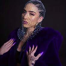 [Sparkling Elasticity]European And American Style Headgear, Unisex Elastic Band Headpiece, Party And Holiday Costume, Item Halloween,, And Nightclubs, Available In Black And White Colors - 銀色 - 查看 3