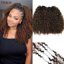 Y WIGS #T1B/4 Miracle Knots 钩针编织假发，100% 未经加工的纯天然真人发，多纹理蓬松卷曲真人钩针编织接发，16 英寸，120 克，柔软耐用，羽毛钩针编织假发，适用于圣诞节、母亲节、情人节、婚礼、日常佩戴、舞会、派对和角色扮演。 - 彩色 - 查看 11