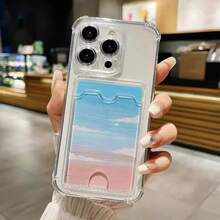 Funda transparente para teléfono con tarjetero y parte trasera para guardar tarjetas y fotos. Compatible con , OPPO, ,  y Redmi. Fabricada en TPU, ofrece una sensación cómoda y es resistente a golpes y caídas. case for 11to 17 - 1 unidad - Ver 5
