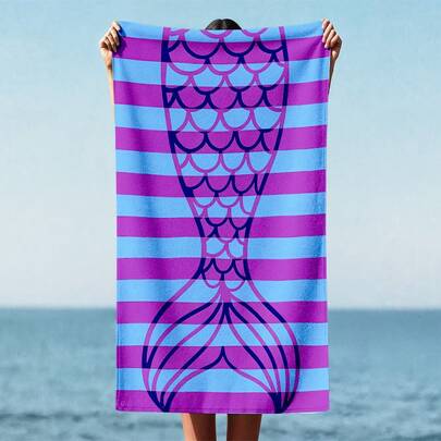 1 chiếc khăn tắm biển mềm mại, in họa tiết đuôi nàng tiên cá sọc, làm từ sợi siêu mịn, thích hợp cho bãi biển, hồ bơi, cắm trại và du lịch, phòng tắm, tập thể dục, yoga. Khăn tắm sợi siêu mịn mềm mại và thoải mái, cực kỳ dễ chịu, khăn tắm biển thời trang, khăn tắm siêu thấm hút, nhẹ và dễ mang theo, chống gió và chống nắng, chống cát cho du lịch mùa hè, trang trí phòng tắm kỳ nghỉ. Bạn sẽ hối tiếc nếu không mua chiếc khăn tắm biển này, một vật dụng không thể thiếu cho mùa hè.