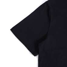 Camiseta de hombre de verano, camisa de manga corta negra con patrón de dinosaurio interesante - Negro - Ver 5