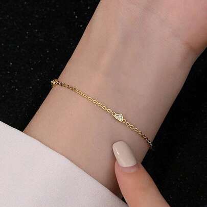 BALMORA 1 chiếc vòng tay bạc Sterling 925 thời trang, thanh lịch, dễ thương, hình trái tim nhỏ lấp lánh dành cho nữ, thích hợp đeo hàng ngày, làm quà tặng tình bạn, dự tiệc.