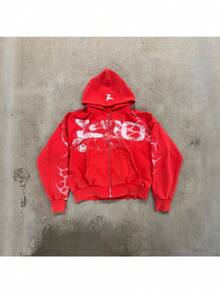 Fashion Street Hip-Hop Goth Harajuku Black Zipper Double-Layer Hooded Coat Sweatshirt For Men And Women - 75422 - 查看 1