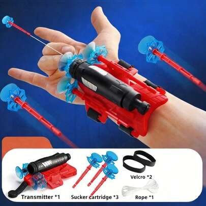 1 Pc Spider Silk Launcher Themed Mesh Shooter Gloves, Advanced Technology Toy Soft Dart Gun, Brand New Spider Web Launcher - Kids Interactive Toy - Cosplay Prop - Birthday Gift - Easter Gift - Christmas Gift - Gift - With These Gloves, Kids Can Transform Into Little Superheroes!