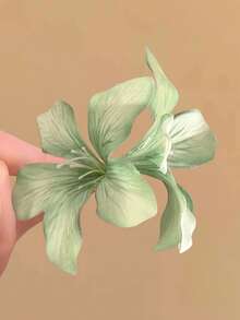 New Vintage Green Floral Hair Clip, Elegant Lily Flower Side Clip Bun Hairpin, High-End Versatile Hair Accessory For Women, Suitable For Daily And Holiday Use, Claw Clips - Multicolor - View 6