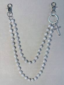 十字水钻裤链、龙虾扣腰链、钱包链、复古链、双层链、嘻哈朋克风、牛仔裤链、口袋链、男士钥匙扣、多元素裤链 - 彩色 - 查看 13