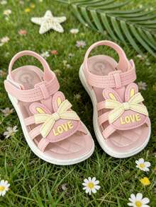 Giày sandal công chúa cánh trái tim thời trang mới năm 2026 cho bé gái, đế mềm bền chắc, hở mũi, thích hợp cho bé gái và trẻ nhỏ, kiểu dáng ngọt ngào, đa năng, phù hợp mang hàng ngày. - Hồng - Xem 5
