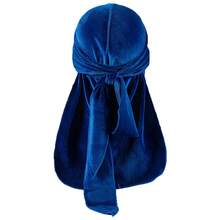 ZTZI Unisex Solid Color Velvet Durag, Soft Smooth Durag With Long Ties, Fashion Headwear For Daily Use,Festival,Travel - LA4803 - View 17