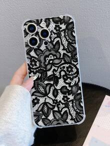 1个透明卡槽花卉蕾丝图案彩绘防摔手机壳，兼容苹果XS/XS Max/XR/11/12/13/14/14 Plus/15/15 Plus/16/16 Plus/7/8 Plus/17/17 Pro及其他型号 - 彩色 - 查看 5