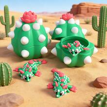 3D Printed Cute Adorable Cactus Dragon + Dragon Egg Model Plastic Figurine Desktop Decor Sculpture Gift - Multicolor - View 7