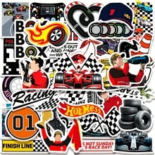 50 miếng dán hình xe đua F1 hoạt hình, đồ lưu niệm đua xe, quà tặng tự làm cá nhân hóa dành cho thần tượng bạn bè nhân dịp sinh nhật hoặc ngày lễ. - Nhiều màu - Xem 1