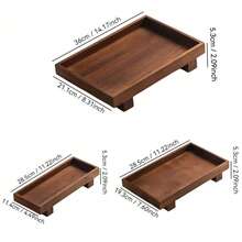 1pc Wooden Foot Organizer Tray, Makeup Skincare Storage Tray, Beauty Display Tray, Jewelry Organizer Tray, Kitchen Spice/Bathroom Caddy, Home Decor Tray, Suitable For Vanity, Kitchen, Bathroom - View 2
