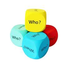 hoojojo 1pc Question Dice, Reading Comprehension ESL Teaching Aid, Sentence Construction Educational Game Toy For Teachers And Students, 6-Sided, Who What Where When Why How - Multicolor - View 11