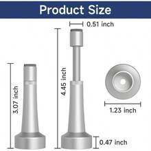 2Pcs Adjustable Door Stopper, 3.07-4.45in Aluminum Door Stoppers Bottom Of Door, Silver Door Stops Wall With Silicone Tip, Screw Adhesive Installation - 2 + Silver - View 2