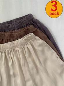 3pcs/Set Kids Anti-Mosquito Loose Pants, Boys Girls Summer Lightweight Breathable Trousers, Toddler Children 3/4 Air Conditioning Pants - Grey - View 4