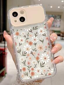 1pc Transparent TPU Flower Phone Case With Mirror Stand, Suitable For IPhone 11, 12, 13, 14, 12 Pro Max, 13 Pro Max, 14 Pro Max, 15, 15 Pro, 15 Pro Max, 16, 16 Pro, 16 Pro Max, 17, 17 Pro, 17 Pro Max - Multicolor - View 3