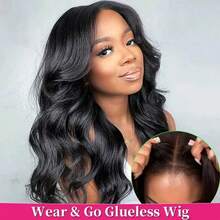 8-22Inch Wear And Go Glueless Wigs Human Hair 200% Density Pre Plucked Pre Cut 13x4 HD Body Wave Lace Closure Wigs Human Hair For Women 5x5 Glueless Human Hair Wig Wear To Go Natural Black - SNatural - 查看 2
