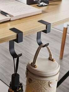 44/2/1件装 5字形桌面侧挂挂钩，可挂背包、手提包、雨伞、手提包、公文包，可拆卸侧挂办公手提包架，桌面挂钩，挂钩，办公收纳架 - 彩色 - 查看 2