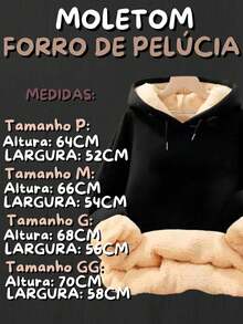 Blusa De Moletom Feminino com Forro de Pelúcia Estampa LUA AMARELA | Super Quente Inverno Importado - Rosa Bebê - Visão 2