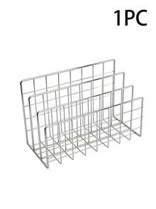 1/2 piezas Estantería moderna de metal con 3 cestas de almacenamiento, organizador de escritorio minimalista de hierro, estantería de almacenamiento de sobremesa, estantería de almacenamiento, caja de almacenamiento multiusos para revistas y periódicos, adecuada para almacenamiento y decoración del hogar y la oficina - Multicolor - Ver 11