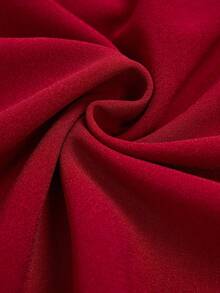 新款亮片披肩修身优雅美人鱼晚礼服 - 酒紅色 - 查看 2