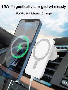 15W Universal Fast Charging Magnetic Wireless Car Phone Holder - Strong Suction Cup, One-Click Installation, Universal Compatibility, Seamless In-Car Navigation Charging, Compatible With IPhone/ Smartphones, Fast And Convenient - Multicolor - View 1