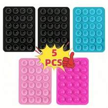 5 Peças Suporte de Telefone Multifuncional de Ventosa de Silicone - Tipo Universal, Adequado para Todos os Modelos de Telefone, Adesão Resistente, Reutilizável e Lavável - Para Decoração de Telefone, Ventosa Multiuso, Com Adesivo Traseiro, Portátil, Presente para Amigos, Presente de Natal - Multicolorido - Visão 11